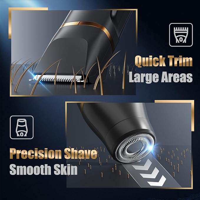 Electric Razor Body Hair Trimmer for Men &amp Women Waterproof Electric Foil Shaver for Face GroinArmBackLegs &amp Chest Wet/Dry Painless Groomer with Ceramic Blade Travel Razors Gift for Him