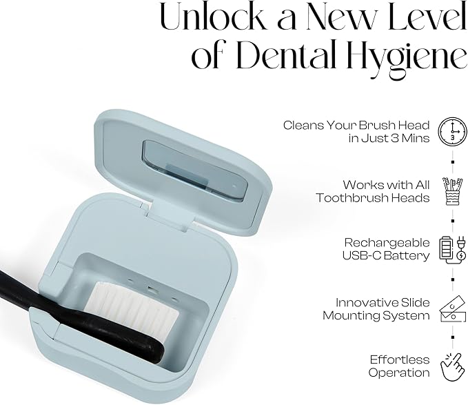 Mondano UV-C Toothbrush Sanitizer and Holder Toothbrush Case - Manual/Electric Toothbrush Cover for Any Toothbrush Head - Rechargeable Toothbrush Travel Case Tooth Brush Cover Cap for Home