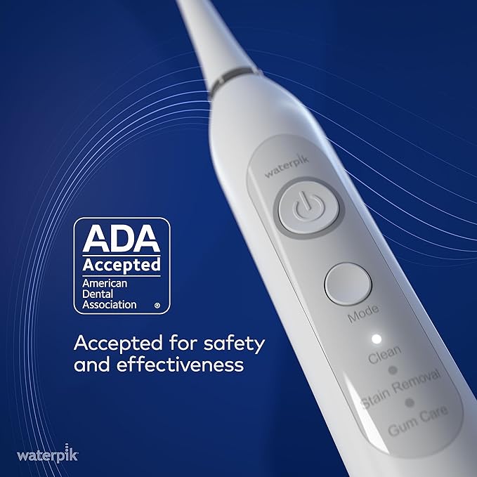 Waterpik Sensonic Sonic Electric Toothbrush Rechargeable Toothbrush for Adults with 3 Modes Travel Case USB Charger White STW-03W020 Packaging May Vary