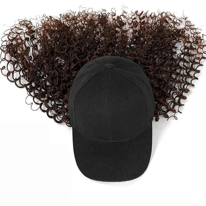 Hat Wig Baseball Cap Wig Extensions Adjustable Wig Hat Attached African Kinky Curly Hairpiece Braiding wig
