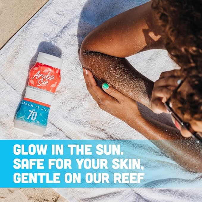 SPF 70 Sunscreen Lotion 16oz 2-Pack - Reef Act Compliant no 67 Octinoxate &amp Oxybenzone Free - Sun Screen Broad Spectrum UVA/UVB - Sunscreen Waterproof and Non-Greasy