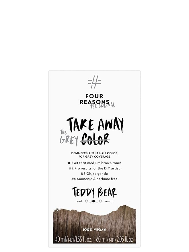Four Reasons Takeaway Root Touch Up Hair Dye ? Teddy Bear 6.0 ? Demi-Permanent Color - Gray Coverage Root Hair Dye for Women ?Vegan &amp Fragrance Free