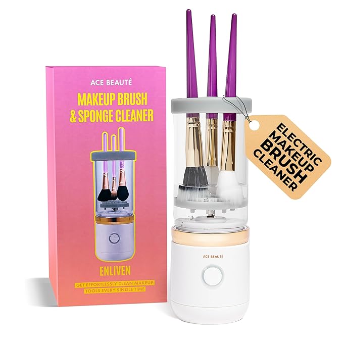 Ace Beaut? Premium Electric Makeup Brush Cleaner Machine Automatic Sponge and Make Up Brush Cleaner Rechargeable and Efficient Deep Cleaning Tool for Beauty Enthusiasts and Professionals