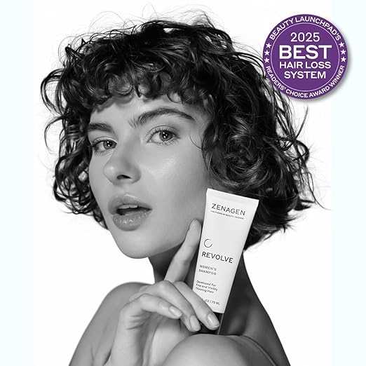 ZENAGEN Revolve Women's Travel Kit | Shampoo + Conditioner for Fine &amp Visibly Thin Hair Promotes Thicker Fuller Hair Plant-Based Formula Color-Safe Vegan