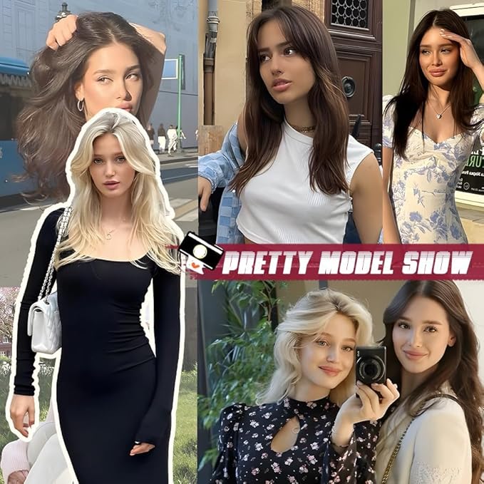 7Pcs Clip in Hair Extensions Real Human Hair 20 Inch 110g Hot Pink Soft Real Human Hair Extensions Clip ins Double Weft Hair Extensions Real Human Hair for Women