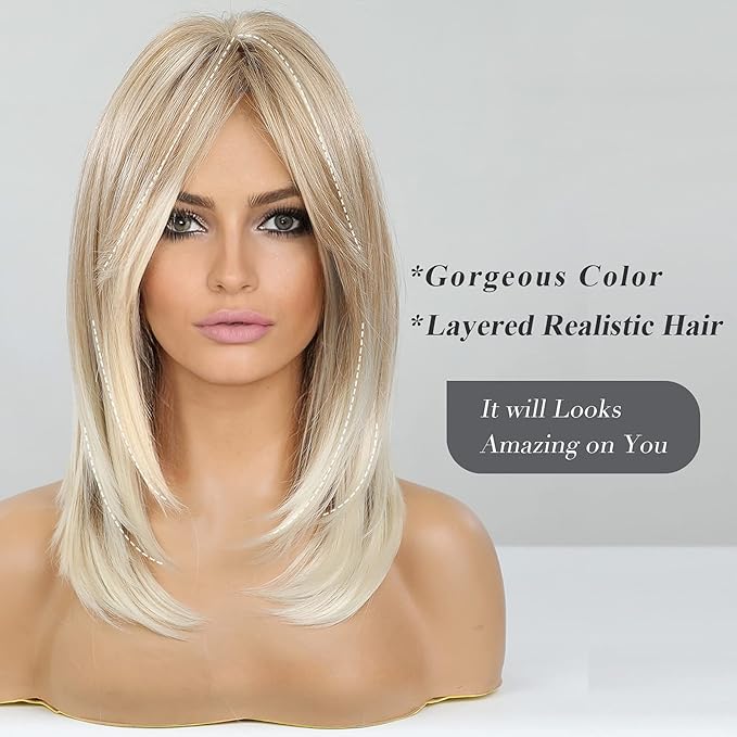 HAIRCUBE Layered Wigs for Women Synthetic Wig