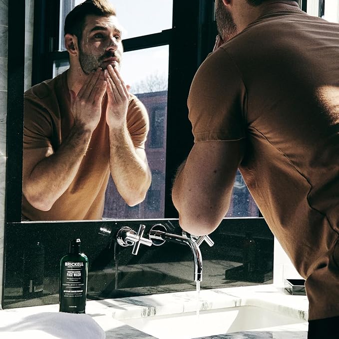 Brickell Men's Daily Elite Face Care Routine II Toner Charcoal Facial Wash Face Scrub Anti-Aging Night Cream Eye Cream Charcoal Mask and Moisturizer Natural and Organic Scented