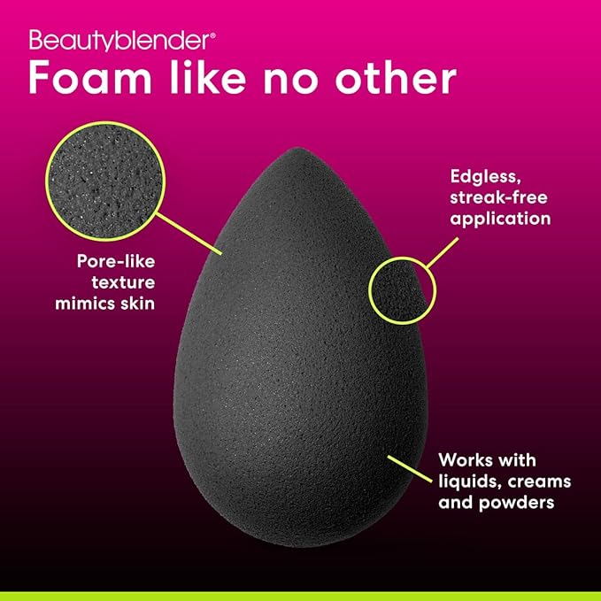 Beautyblender® | Besties Charcoal Blend &amp Cleanse 4-Piece Starter Set Pro Black Makeup Sponge + Solid Charcoal Cleanser .558 oz + Silicone Scrub Mat + Travel Case Made in USA Vegan Cruelty Fre