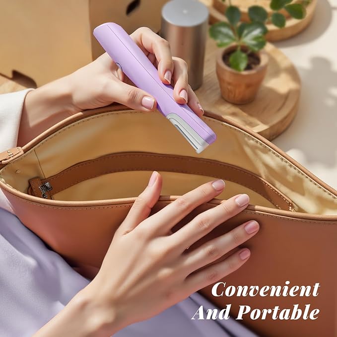 Sonic Dermaplaning Tool for Women Rechargeable Face Dermaplane Razor Sonic Edge Technology for Facial Hair Exfoliating and Peach Fuzz 10 Refill Blades Purple