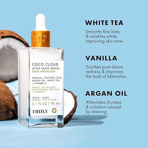 Truly Luxury After Shave Serum | Soothing &amp Hydrating Post Shave Treatment to Prevent Ingrown Hair For Smooth Irritation-Free Skin
