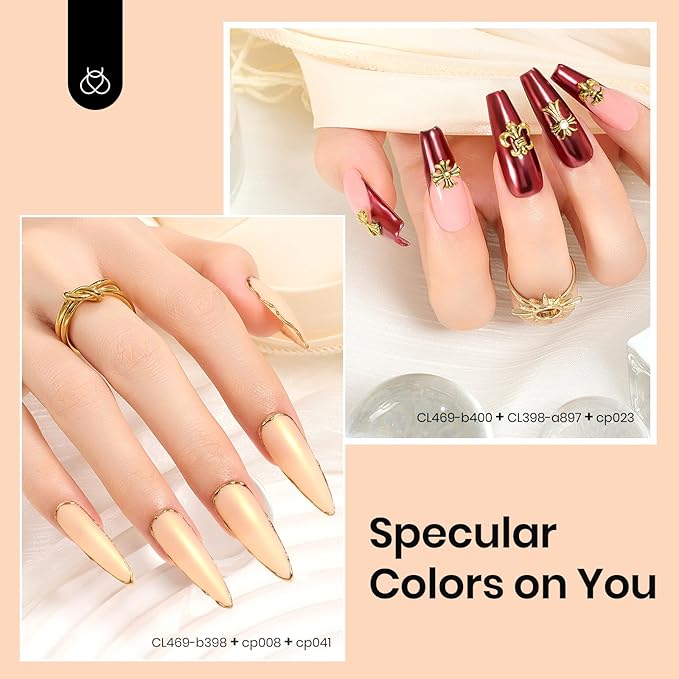 Beetles 20 Colors Metallic Chrome Nail Powder Kit 24Pcs Pearl Chrome Nails Powder Glitter Gold Silver Mirror Nail Art with Base Top Coat &amp Decoration Sealing Black Gel Nails Polish Gifts for Women