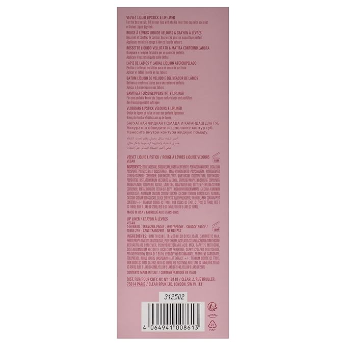 Kylie Cosmetics Velvet Lip Kit - 305 Harmony for Women - 2 Pc 0.10 oz Velvet Liquid Lipstick 0.03 oz Lip Liner