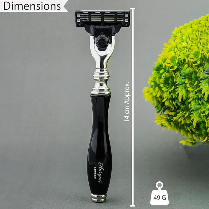 3 Edge Shaving Razor With Black Coated Handle Beard and Mustache Safety Razor For Men and Women