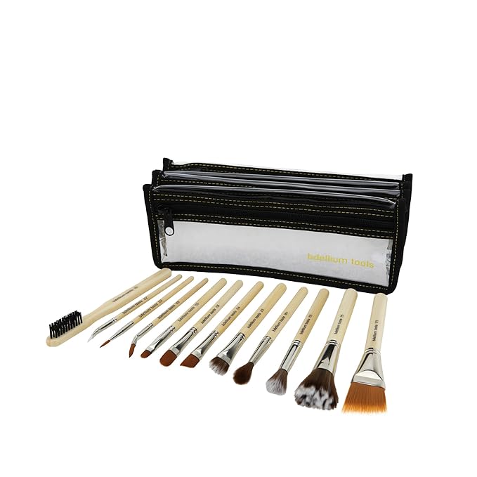 Bdellium Tools Professional Makeup Brush Special Effects SFX Series - 12 pc. Brush Set with Double Pouch (1st Collection)