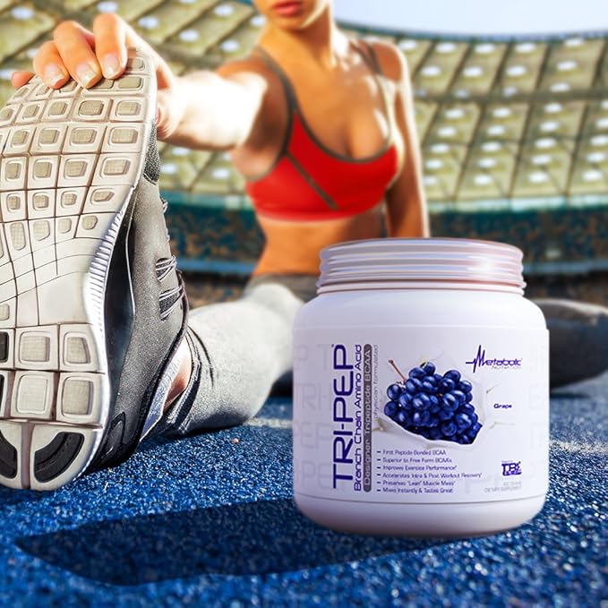 Metabolic Nutrition | TRIPEP - Tri-Peptide Branch Chain Amino Acid BCAA Powder Pre Intra Post Workout Supplement | Watermelon 400 Grams (40 Servings)