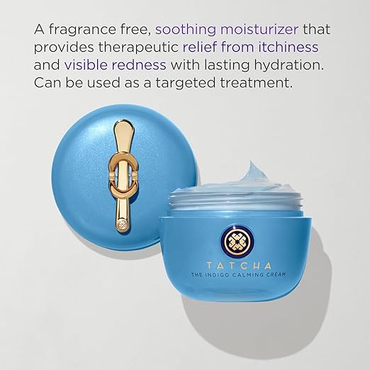 TATCHA Indigo Calming Cream | Face Moisturizing Cream for Eczema &amp Redness | 50ml / 1.7 oz