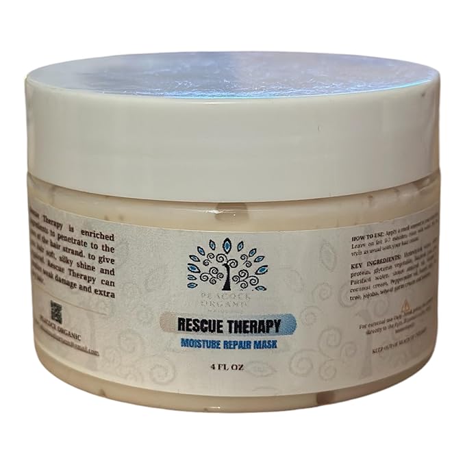 Rescue Therapy Mask - Egg Protein Hair Treatment for Dry Damaged Hair - Moisturizing Hair Mask - 4oz