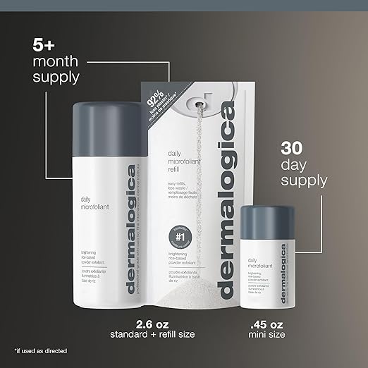 Dermalogica Daily Microfoliant Face Exfoliator Scrub Powder with Salicylic Acid and Papaya Enzyme Achieve Brighter Smoother Skin Daily