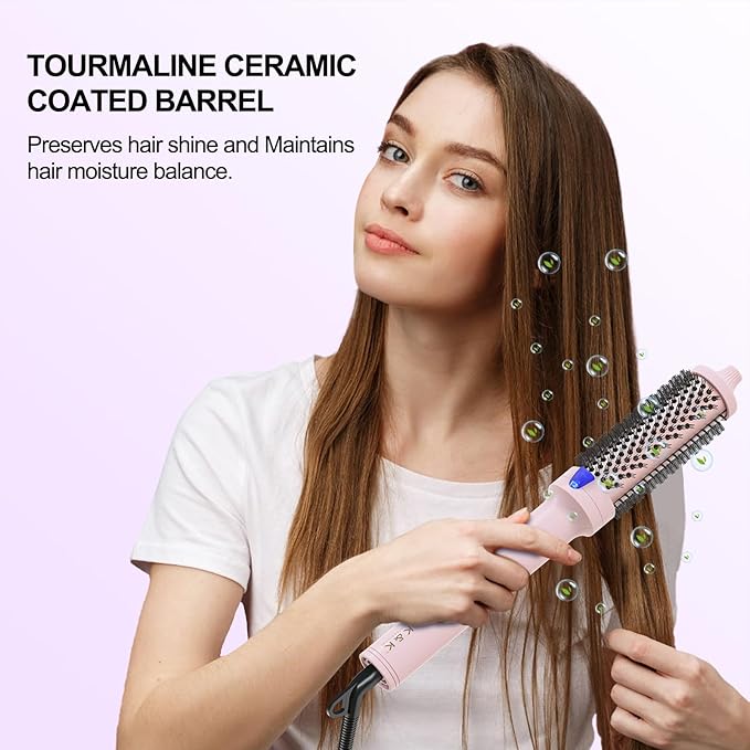 K&ampK 1.5 inch Blowout Look -Thermal Brush Creates Root Volume &amp Loose Curls Volume Curls Dual Voltage Cool-AIR TECH Hair Styling Tool