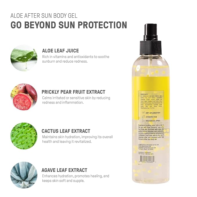 Raw Elements After Sun Body Gel Skin Care with Aloe Balls 2PK