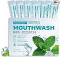 Travel-Size Alcohol &amp Fluoride Free Mint Mouthwash Packets 60 Individually Wrapped Portable Packs for Adults Fresh Breath Mint Flavored Mouthwash for Oral Hygiene 0.63 Fl Oz Each
