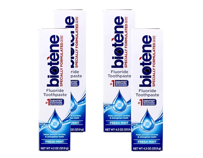 Biotene Dry Mouth Toothpaste Fresh Mint Original 4.5-Ounce Box (Pack of 4)