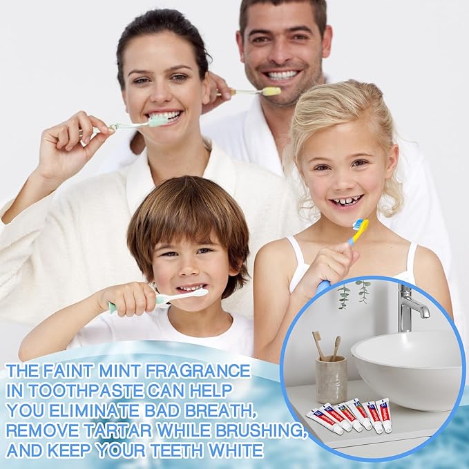 Mini Toothpaste Bulk Regular Clean Mint Toothpaste for Bad Breath Helps Freshens Breath Whitens Teeth Travel Size 0.18oz for Home Hotel Office School Camping