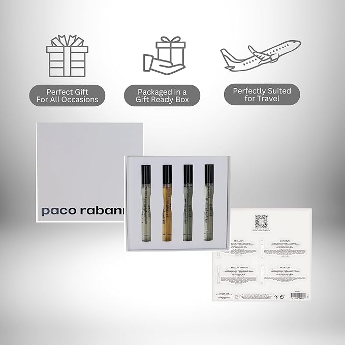 Paco Rabanne Perfume for Men Variety 4 Piece Gift Set