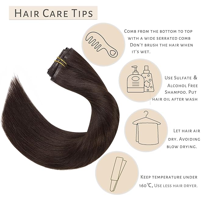 Caliee Seamless Clip in Hair Extensions Real Human Hair 22Inch 110G 7Pcs Invisible PU Weft Color 2A Light Dark Brown Clip on Hair Extensions Human Hair Natural &amp Thick &amp Straight