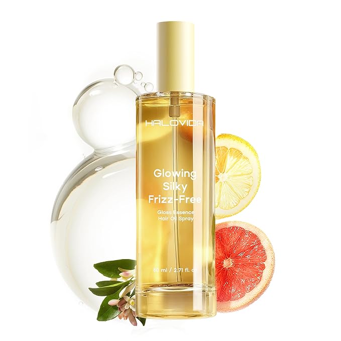 HALOVIDA Hair Oil Heat Protectant Oil for Frizz Control Strengthens Hair Absorbs Nourishment &amp Shiny Hair Hair Oil Spray for All Hair Types Adds Color Safe Formula 2.71 Fl oz