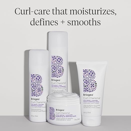 Briogeo Curl Charisma Rice Amino + Avocado Hydrating &amp Defining Mask Hair Mask for Wavy Curly and Coily Hair Deeply Nourishes and Defines Curl Pattern Protein-Free Vegan Cruelty-Free
