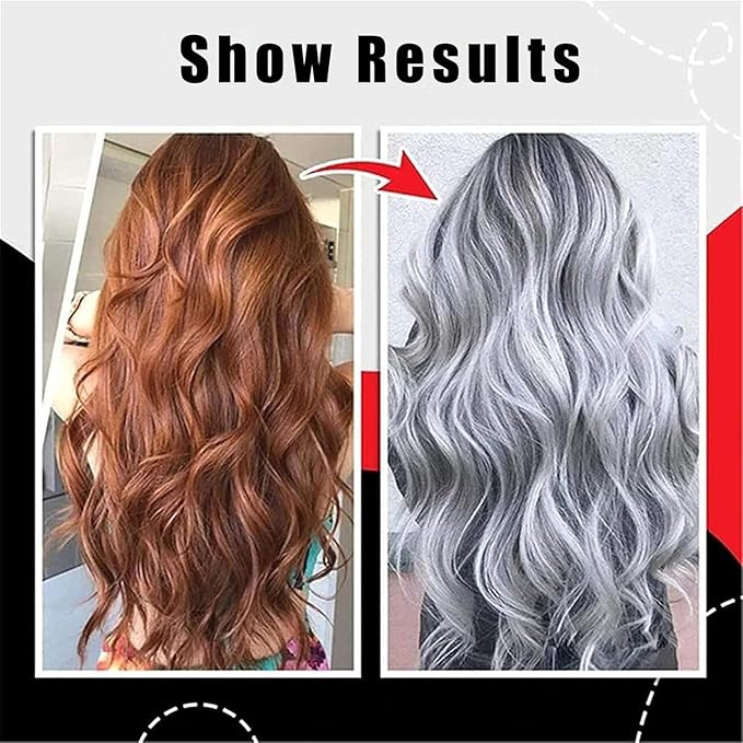 Silver Gray Natural Hair Dye Cream Silver Gray Hair Dye Fashion Permanent Hair Dye Light Gray Silver Color Cream Silver Hair Dye Silver Gray Hair Dye Cream for All Hair Types (Silver 2PCS)