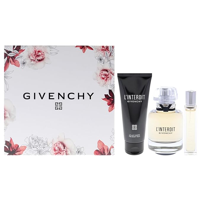 Givenchy LInterdit for Women - 3 Pc Gift Set 2.7oz EDP Spray 0.42oz EDP Spray 2.5oz Body Milk