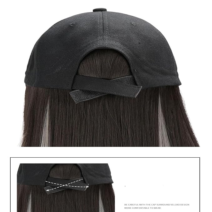 Women's Hat wig Duck Tongue hat collarbone Hair Straight hair inner Buckle wig Baseball Cap Sun Hat Wave Curly Hair