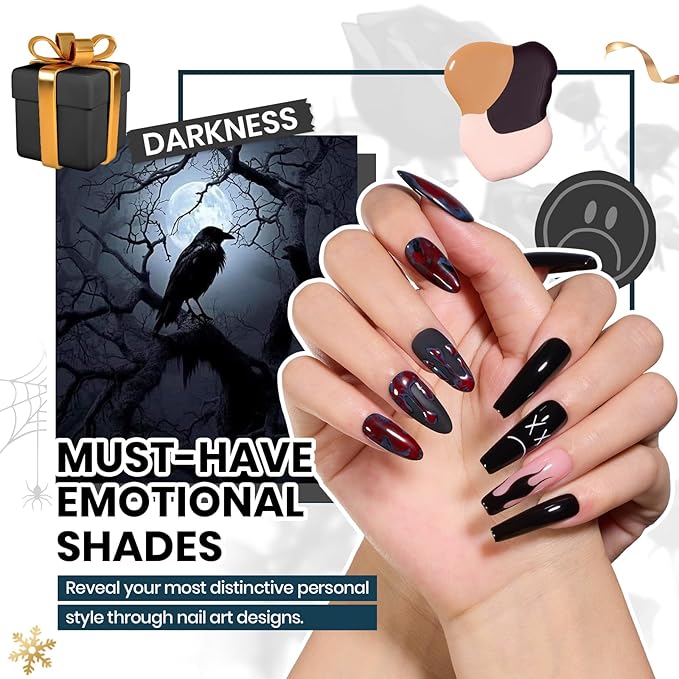 Beetles Winter Gel Nail Polish Set - Emotional Spectrum 69PCS 60 Colors Gel Polish Kit Base Coat Glossy &amp Matte Top Coat UV Led Soak off Collection Brown Red Black Nude White Christmas Gifts for W
