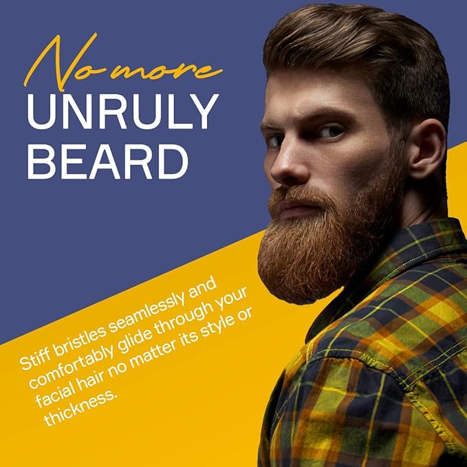Seven Potions Vegan Beard Brush for Men ? 100% Sisal Plant Fibre &amp Pear Wood ? Firm Bristles to Gently Tame/Soften/Exfoliate ? 100% Natural Non-Synthetic