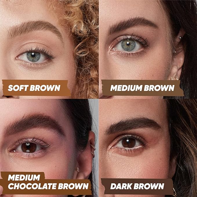 Kosas Brow Pop - Longwear Eyebrow Makeup Dual-Sided Defining Pencil with Castor Oil for Soft Natural Look of Real Hair - Medium Brown