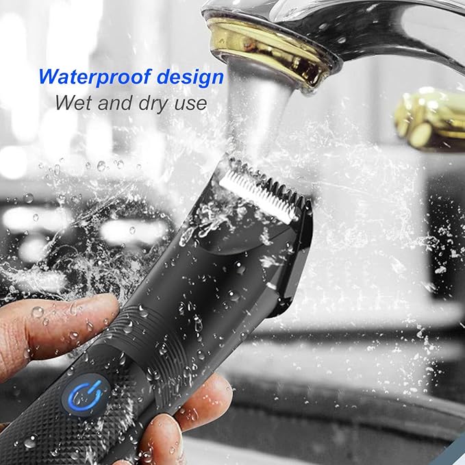 Jectse Men Body Hair Clipper Incisive Blade USB Rechargeable Electric Hair Shaver for Groin Armpit Chest