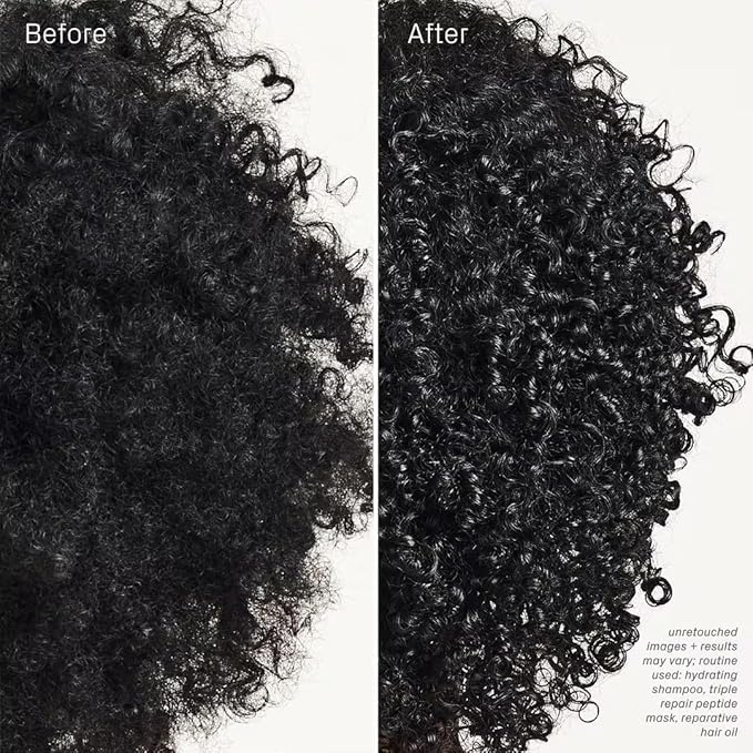 Triple Repair Peptide Hair Mask - Smooths Softens Hydrates &amp Nourishes Frizz Control For All Hair Types &amp Textures - 8.5 oz