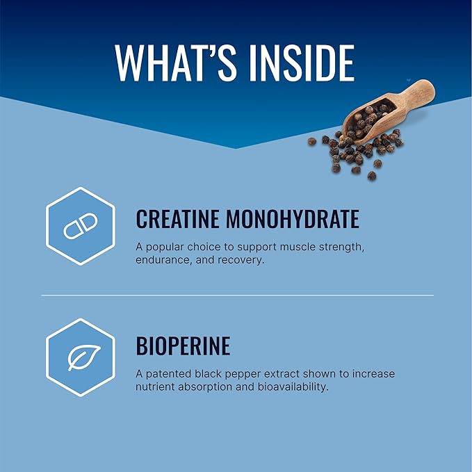 Approved Science Creatine Monohydrate Powder with BioPerine - Workout Support - 120 Servings - 5g Per Serving - Unflavored - Pack of 2 - Non-GMO Vegan