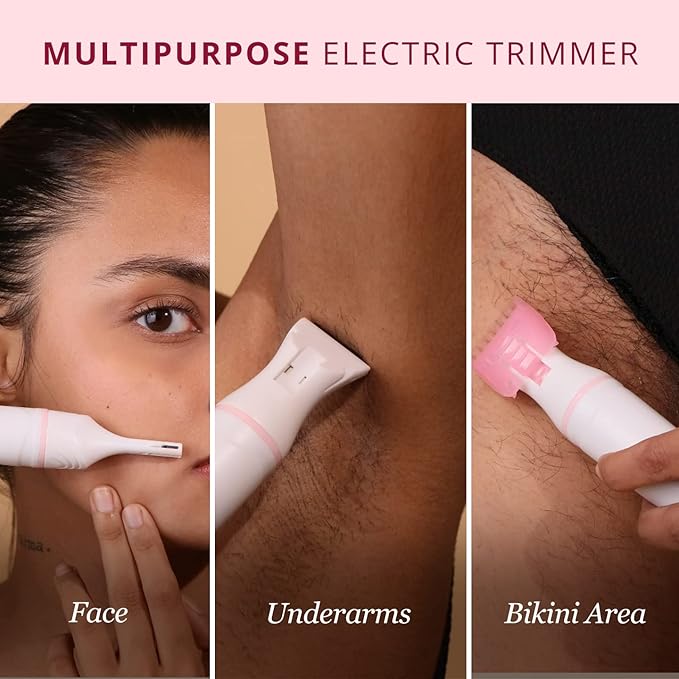 Carmesi Multipurpose Electric Trimmer | Painless Grooming for Sensitive Areas | Face Underarms Bikini Area | Comes with Eyebrow Comb Cleaning Brush Trimming Head Comb | Pack of 1