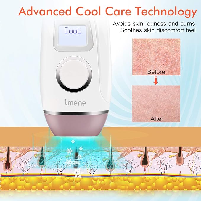 IMENE Permanent Hair Removal Machine for Women &amp Men 500000 Flashes IPL System with Ice Care Function for Full Body Home Use - Safest and Fastest IPL Technology