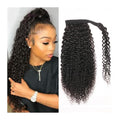 Hair Accessories 12-26 Inch Curly Ponytail Real Hair Extensions Ponytail Curly Wrap Black Wig Hair Slices for Black Women Wig Hair Bun Hair Pieces For Women(24inches 100g)