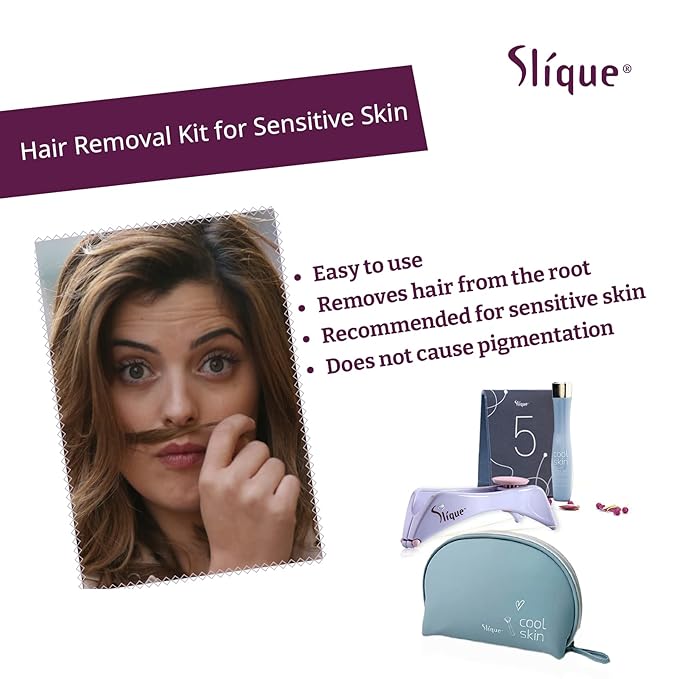 SLIQUE Premium Women's Sensitive Skin Removal Kit | Beginner Threading Tool | Upper Lip Chin and Facial Hair Removal | Ultimate Skin Care Set