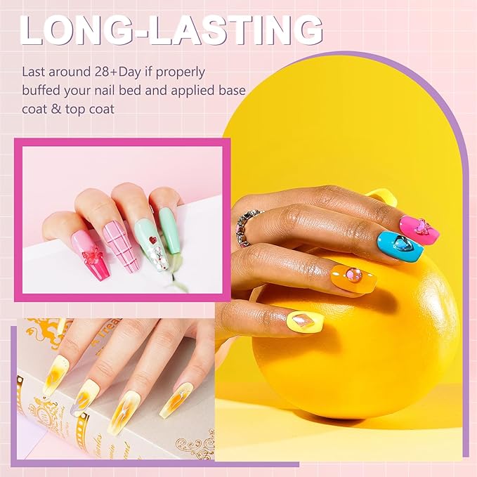 LKEE Gel Nail Polish Kit with U V Light 108W 65 Pcs Gel Nail Polish Set All Season Gels Nail Kit Essential Manicure Tools for DIY Nails Art Gifts for Women (36KIT-color 2)