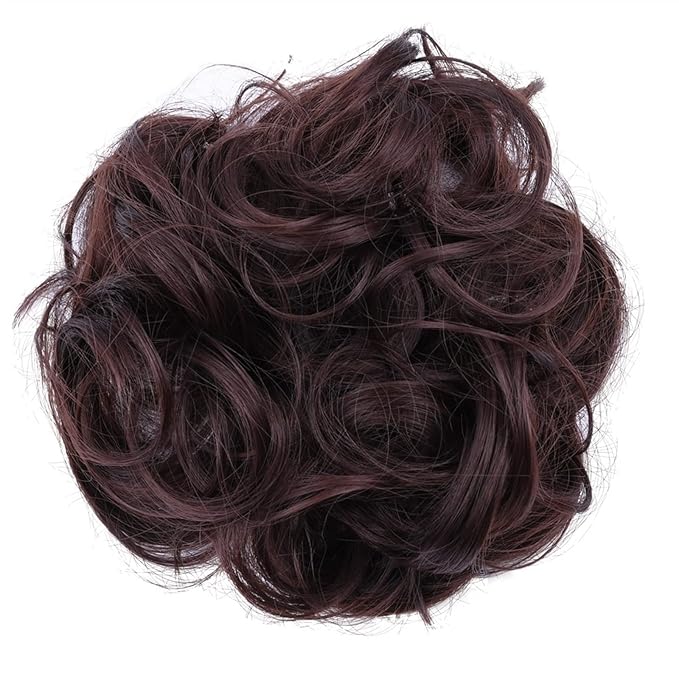 EARSHOT Hair Buns Hair Piece 1 Pack Synthetic Donut Bun Messy Bun Hair Slices Curly Wavy Headbands Women Bun Wig Synthetic Wig Hair Extensions Hair Accessories For Girls (Color : 4)