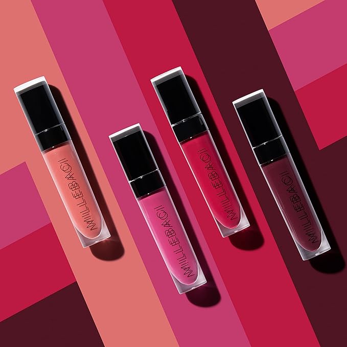 Nouba Millebaci Long Lasting Liquid Lipstick Pink Lustrous Moisturizing Creamy Formula with Vitamin E Intense Color Pigment High Impact Makeup Lip Cream Color Stick Balm For Women (Color 1)
