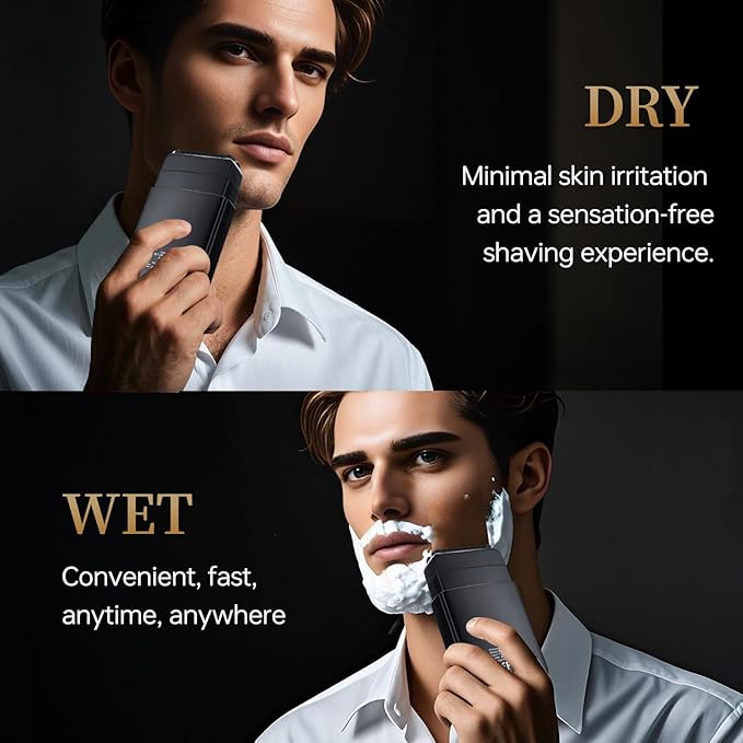 Electric Foil Shavers for Men Electric Razor for Men Face - 2 Floating Blades IPX7 Waterproof 3 Adjustable Gears LCD Display Type-C RechargeableWet/Dry Foil Shaver for Travel &amp Home Matte B