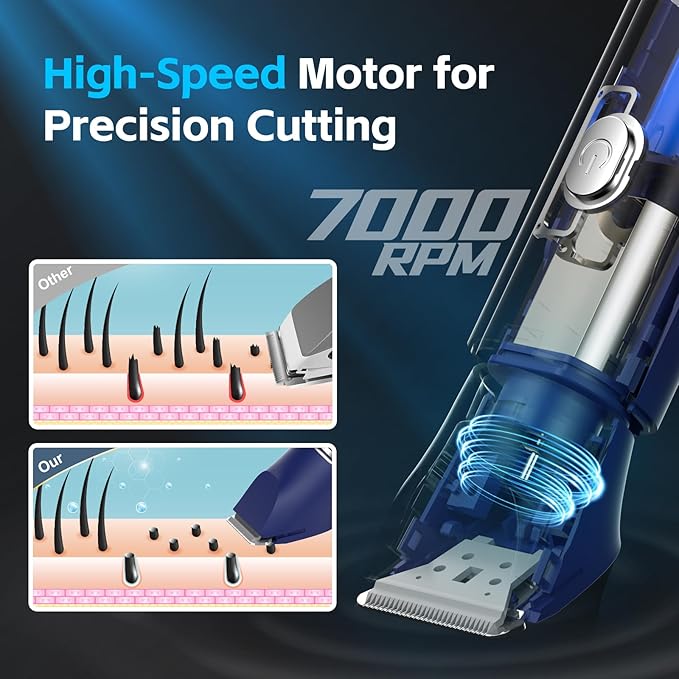 Electric Razor for Men: Manscape Body Trimmer for Mens Gifts Electric shavers IPX7 Waterproof USB-RechargeableReplaceable Blade Blue