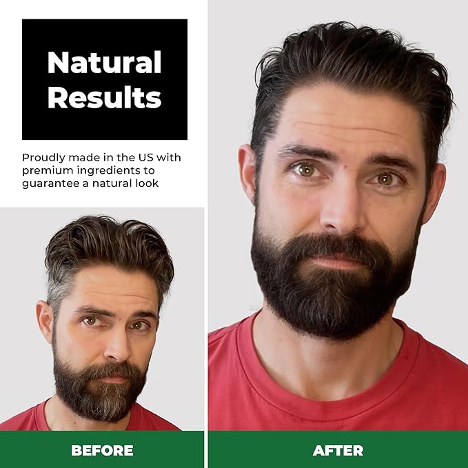 Simpler Hair Color Brown Black Mustache and Beard Upgraded Brush Kit with 3 Brushes Included for Precision Application - Gentle Simple and Reusable Beard Color for Men